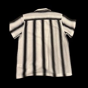 Men's Black and White Striped Shirt